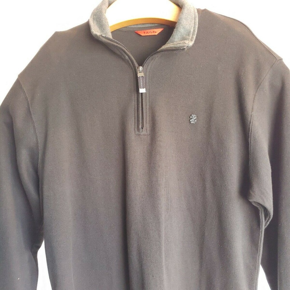 Mens Izod 1/4 Zip Sweater Pullover SZ L
